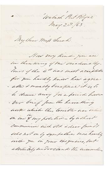 (CIVIL WAR--NAVY.) Samuel F. Du Pont. Pair of letters by the admiral concerning the doomed effort to capture Charleston by sea.